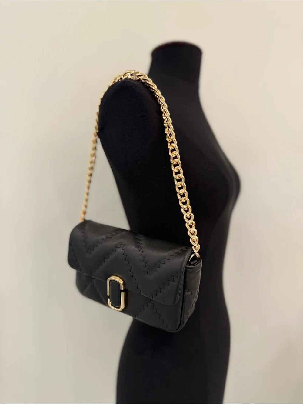NWT Marc Jacobs small quilted Jmarc shoulder bag - black